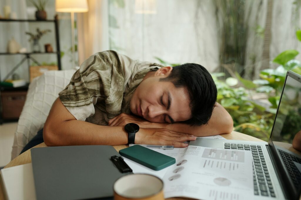 Man Sleeping at desk