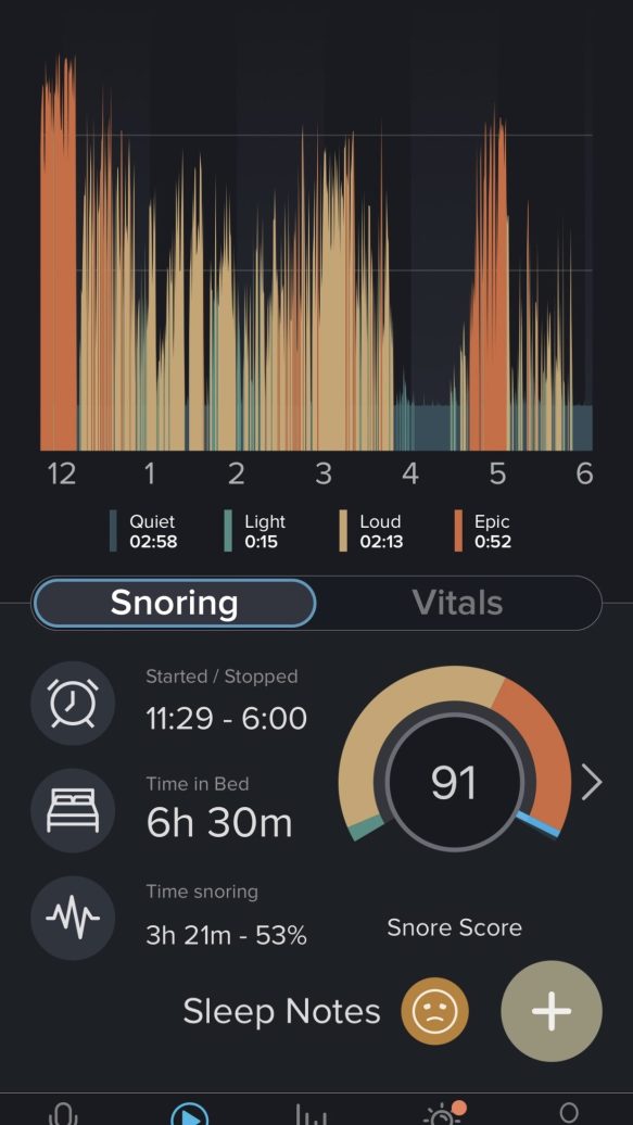 poor sleep results before oral therapy