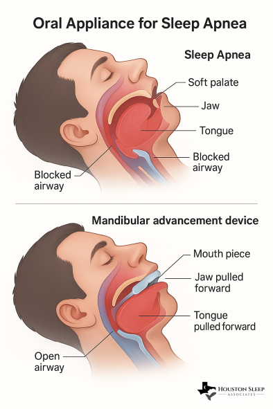 Sleep Apnea Treatment with Oral Appliance Houston Sleep Apnea Clinic, OSA Houston, Sleep device, Snoring device help, Snoring treatment